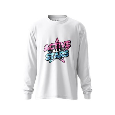 Long-sleeve performance tees white