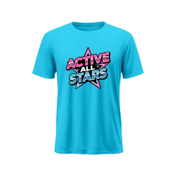Short-sleeve moisture-wicking tees Light blue