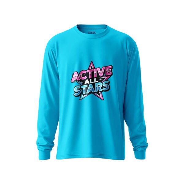 Long-sleeve performance tees light blue