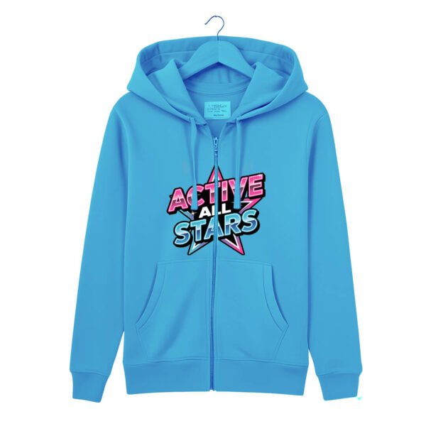 Zip-up sport hoodies sky blue