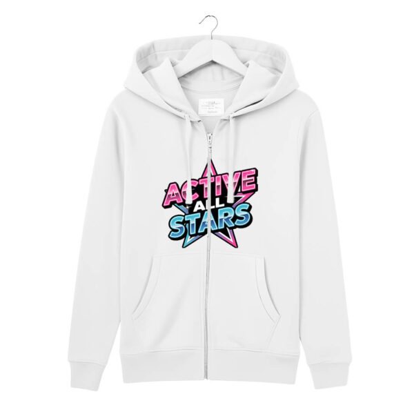 Zip-up sport hoodies white